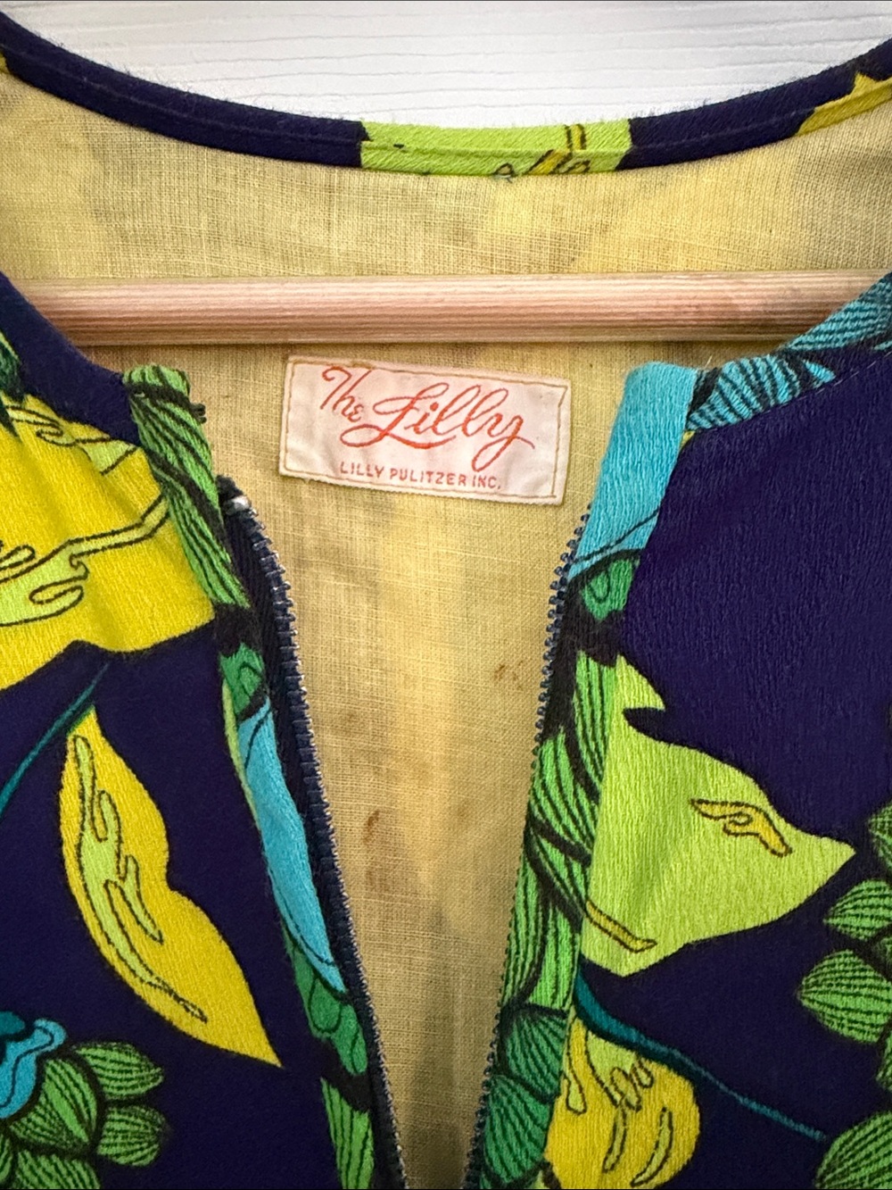 Lilly Pulitzer Vintage The LillyNavy Maxi Dress with Green & Yellow Floral Print - Picture 2 of 3